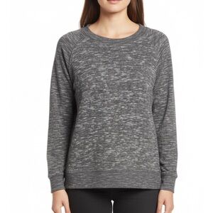 VANILLA STAR Marled Long Sleeve Top, Women’s M, Gray